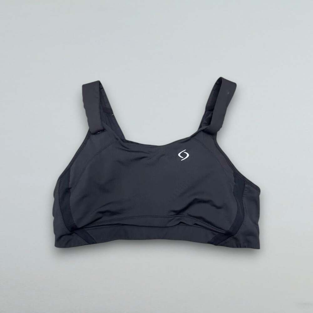 Black High Impact Wireless Sports Bra 36D Adjustable Straps Running Workout